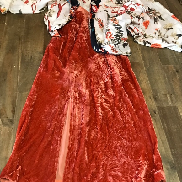 Anthropologie Maeve velvet midi skirt warm rust - Picture 8 of 8